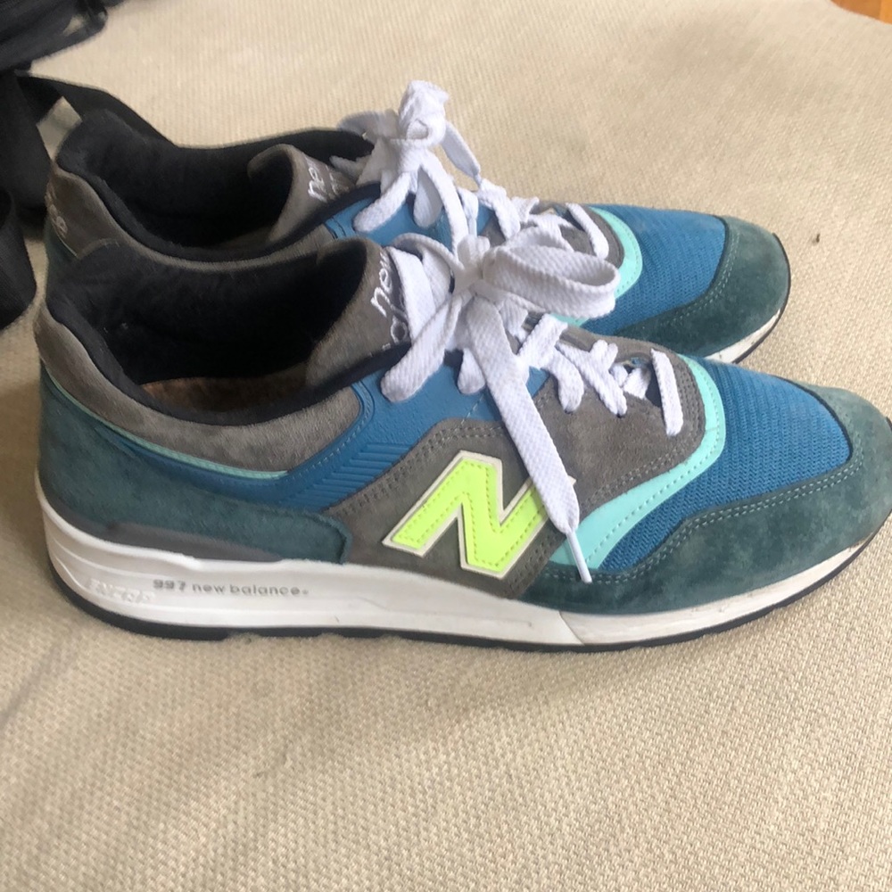 New balance 997 blue/teal/grey/neon green size 11